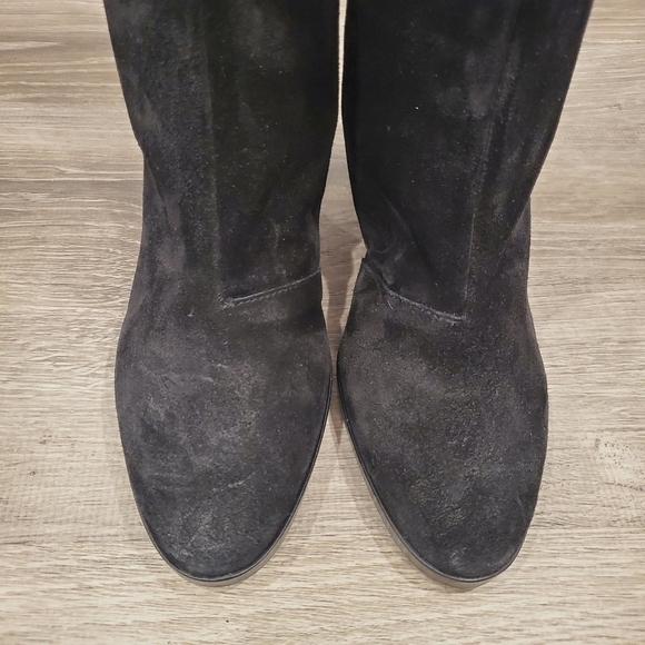 NEW Vince Casper Black Suede Knee High Boots - Picture 6 of 9